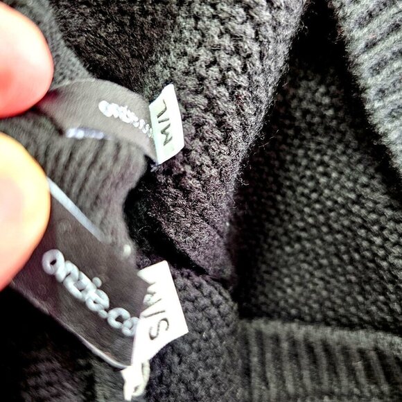 Onzie Ribbed Knit Short Set Athleisure Oversize Sweater High Waist Women M Black - Picture 5 of 5